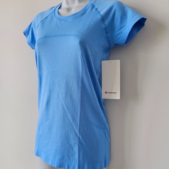 NWT LULULEMON AEBL/AEBL Blue Swiftly Tech Short Sleeve 2.0 Crew Top 6 - Picture 2 of 10
